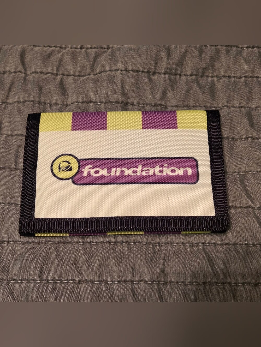 Taco Bell Foundation Purple & Yellow Checkered Trifold Wallet